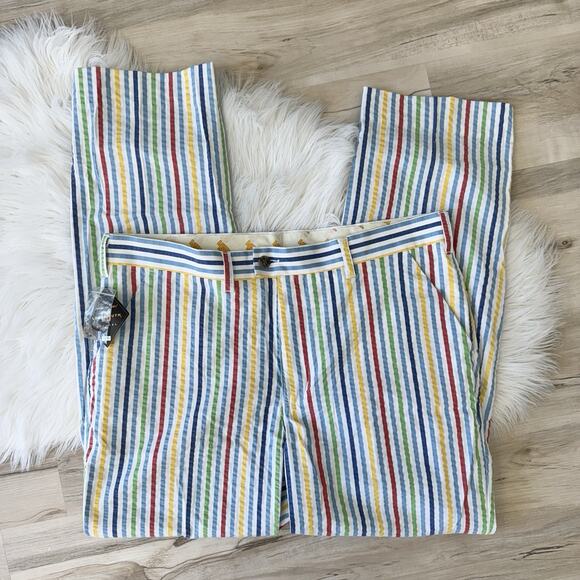 Loud Mouth Men’s Rainbow Striped Seersucker Golf Pants New 38x32 SJ - Picture 1 of 6